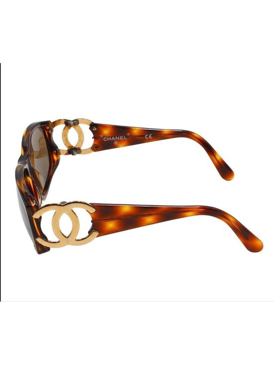 Chanel Side CC Logo Tortoiseshell Sunglasses Eyewear